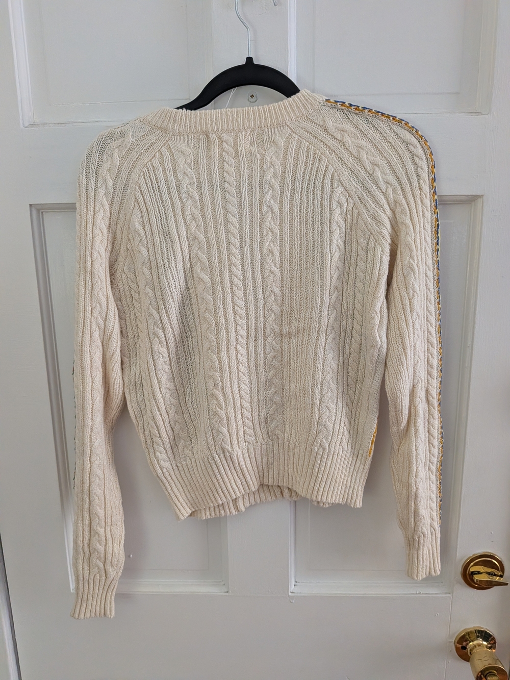 The Reeds Cream Cable Knit Multicolor Stripe Sweater XS - Picture 6 of 6